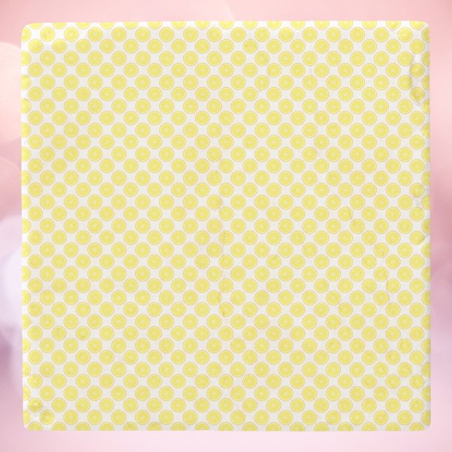 Zitronenfruchtmuster Steinuntersetzer (A coaster featuring a lemon fruit pattern)
