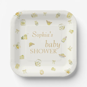 Zitronengarten-Brunch-Baby-Party Pappteller