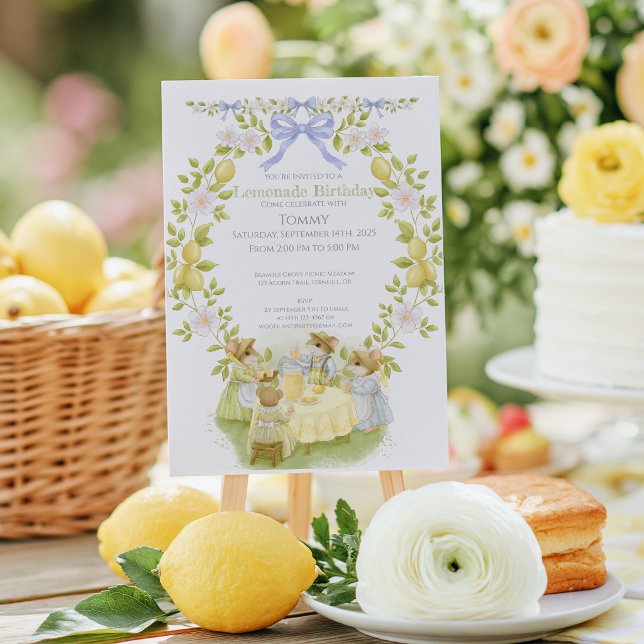 Zitronengarten-Mäuse-Geburtstag Einladung (Von Creator hochgeladen)