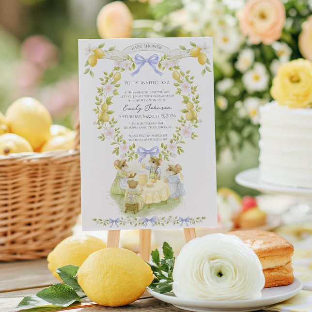 Zitronengarten mit Mäusen Baby-Party Einladung (Von Creator hochgeladen)