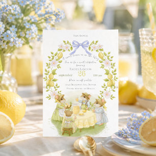 Zitronengarten mit Mäusen Babyparty Einladung