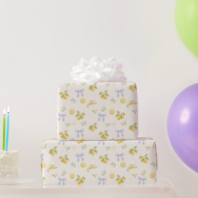 Zitronengarten mit Mäusen Geschenkpapier (Partygeschenke)