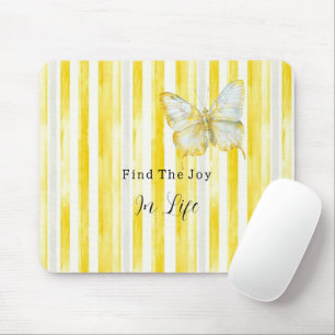 Zitronengelb Weiße Streifen Schmetterling Finden F Mousepad