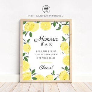 Zitronengelb Zitrus Mimosa Bar Schild