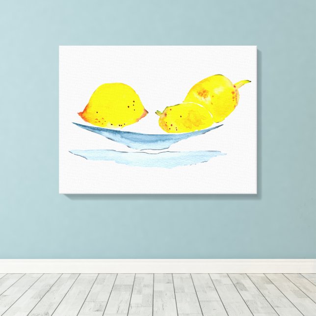 Zitronengelbe Fruchtfarbe Leinwanddruck (Insitu (Holzboden))