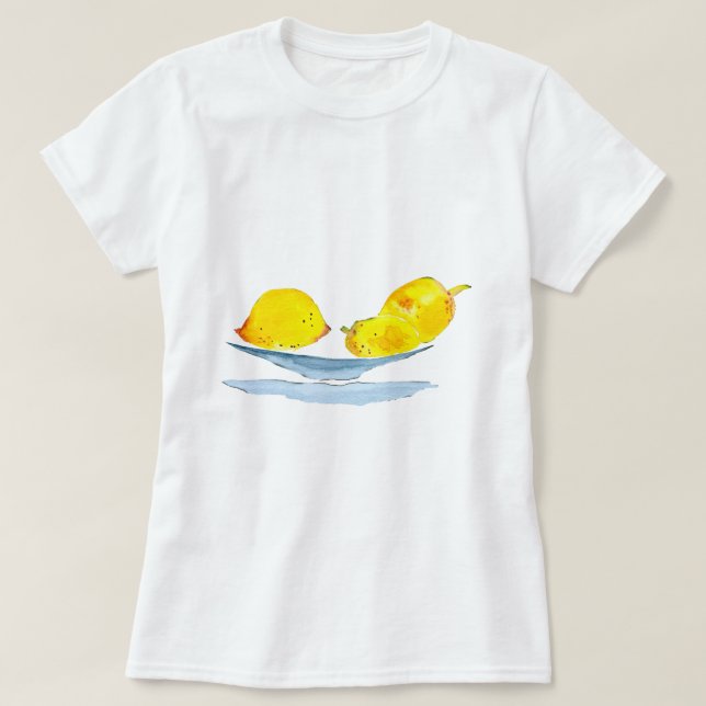 Zitronengelbe Fruchtfarbe T-Shirt (Design vorne)