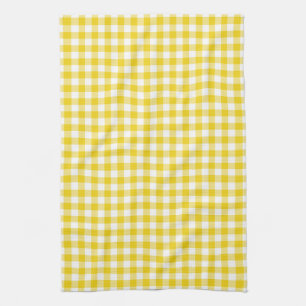 Zitronengelbe Gingham-Muster-Geschirrtücher Handtuch