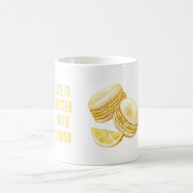 Zitronengelbe Macarons Kaffeetasse (Mittel)