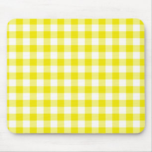 Zitronengelbe Mauspad mit Gingham-Karomuster