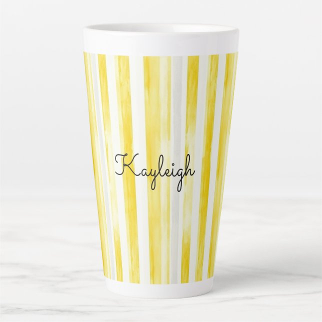 Zitronengelbe Streifen  Milchtasse (Vorderseite)