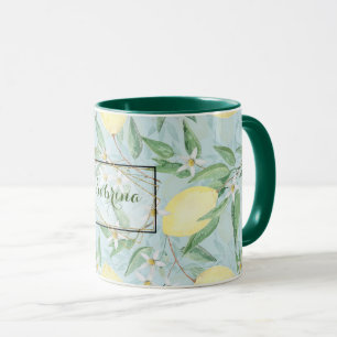 Zitronengelbe Zitrusfrüchte Tasse