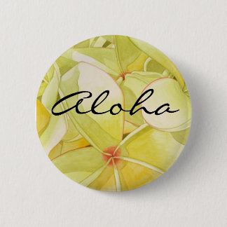 Zitronengelber Frangipani Aloha Button