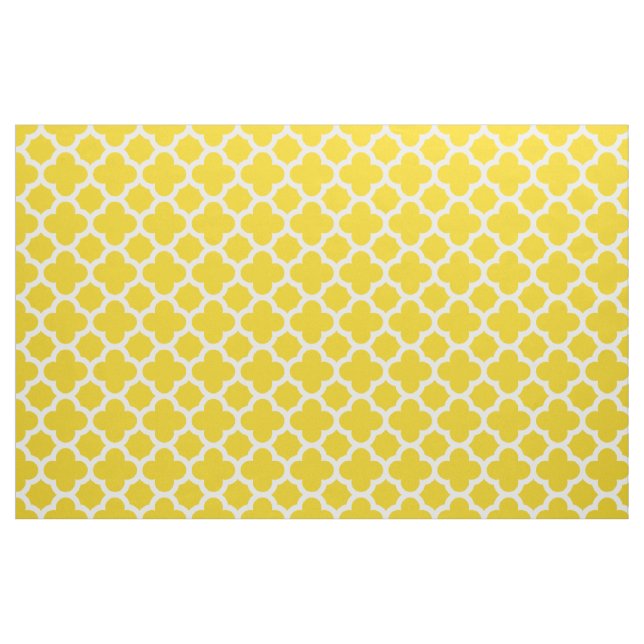 Zitronengelbes klassisches Quatrefoil Stoff (Yard (91,4 cm))