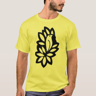 Zitronengelbes T - Shirt-Schwarzes T-Shirt