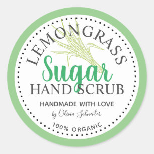 Zitronengras Zuckerpeeling nach Maß Runder Aufkleber