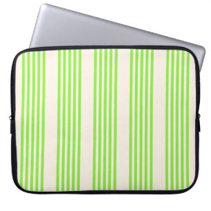 Zitronengrün und Beige, fünf Streifen Laptopschutzhülle