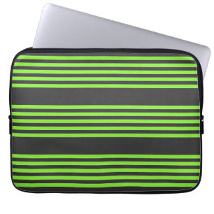Zitronengrün und fünf Streifen Laptopschutzhülle