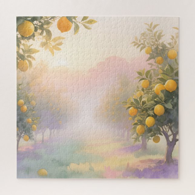 Zitronenhain-Aquarell Puzzle (Vertikal)