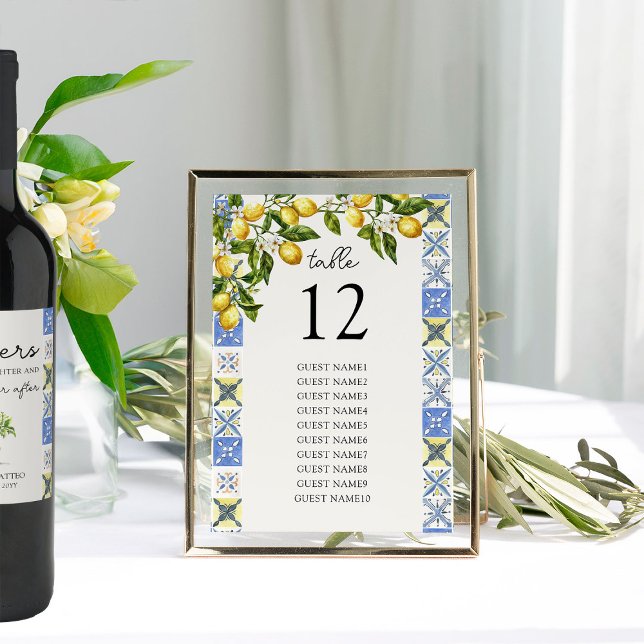 Zitronenhain-Hochzeit Tischnummer Sitzordnung (Table Number Seating Sign from the Lemon Grove Wedding Collection by Darling & May)