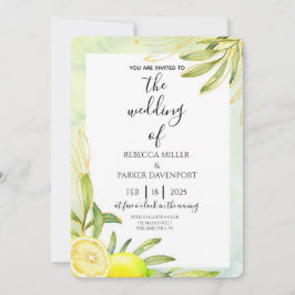 Zitronenhain Romantik Hochzeitseinladung Einladung