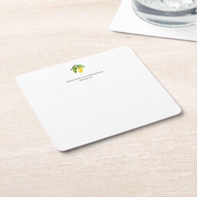 Zitronenhochzeit Rechteckiger Pappuntersetzer (angewinkelt)