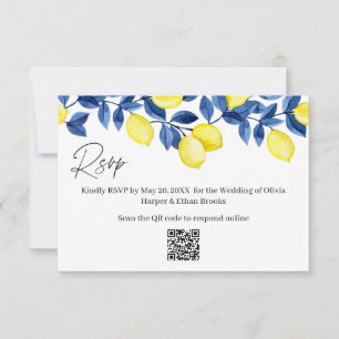 Zitronenhochzeit RSVP QR-Code Karte