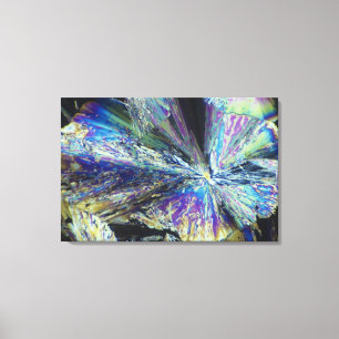 Zitronenkristalle in Polarisiertem Licht Leinwanddruck