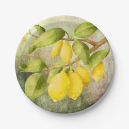 Zitronenmalerei Pappteller