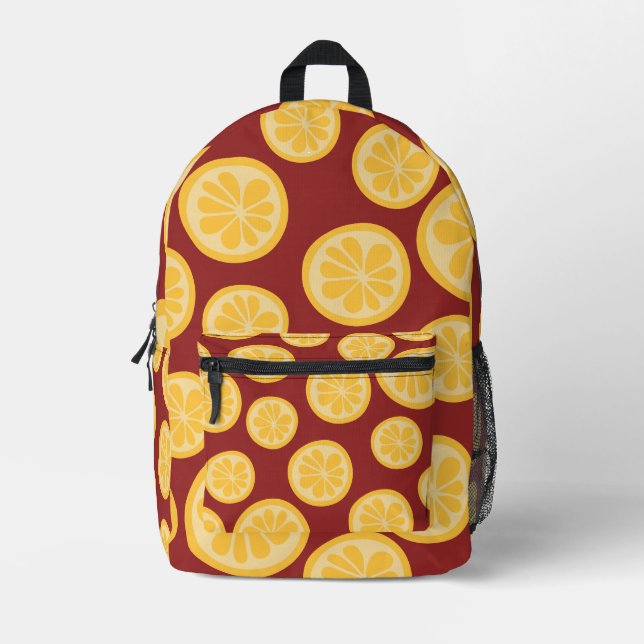 Zitronenmuster Bedruckter Rucksack (Vorderseite)