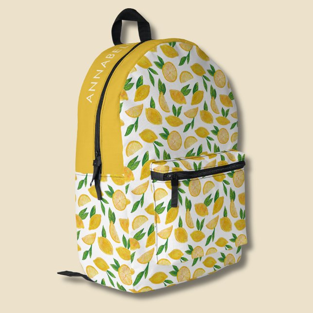 Zitronenmuster Bedruckter Rucksack (Citrus Lemon personalized backpack)