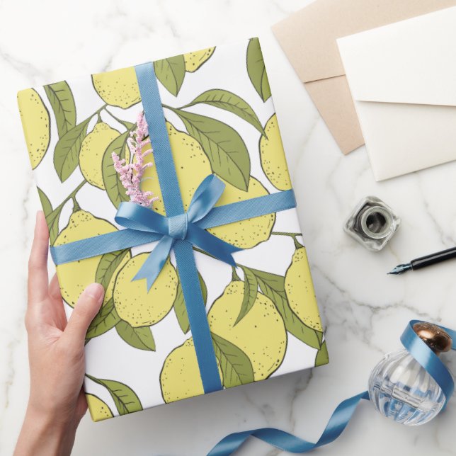Zitronenmuster Geschenkpapier (Schenken)
