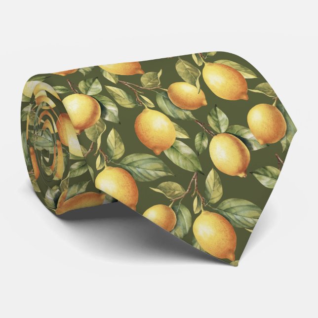 Zitronenmuster Krawatte (Gerollt)