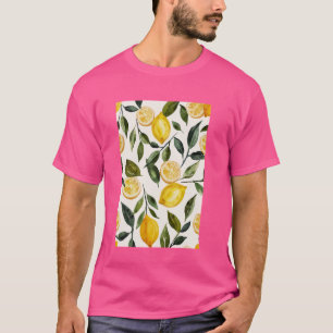Zitronenmuster Kunst Vintage Obst T-Shirt
