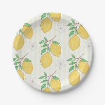 Zitronenmuster Sommer-Picknick-Party-Papierteller