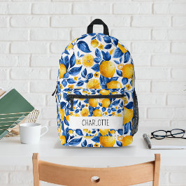 Zitronenmuster Tropische Frucht Personalisierter N Bedruckter Rucksack