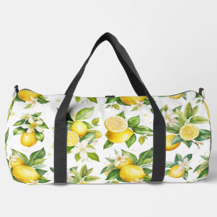 Zitronenmuster, Zitronen-Blume, Blätter, Zitrusfrü Duffle Bag