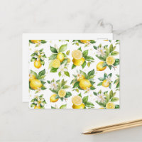 Zitronenmuster, Zitronen-Blume, Blätter, Zitrusfrü