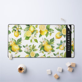 Zitronenmuster, Zitronenmuster, Blume, Blätter, Ih Schreibtischunterlage