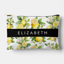 Zitronenmuster, Zitronenmuster, Blume, Blätter, Ih Zubehörtasche