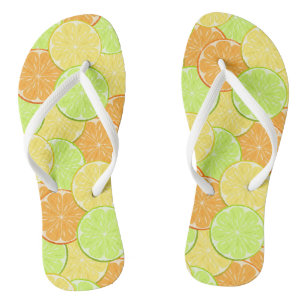 Zitronenorange Limone Früchte Zitronengelb Flip Flops