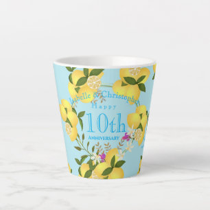 Zitronenquetsch-Hochzeitsjubiläum Blau Milchtasse