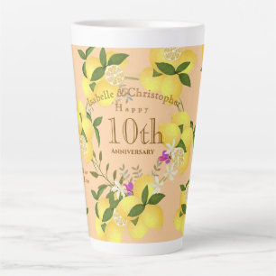Zitronenquetsch-Hochzeitsjubiläum-Pfirsich Milchtasse