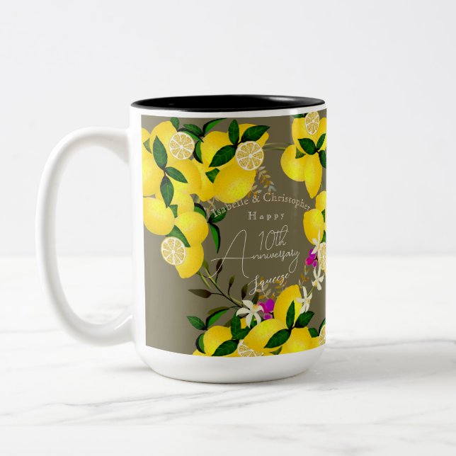 Zitronenquetsche Zweifarbige Tasse (Links)