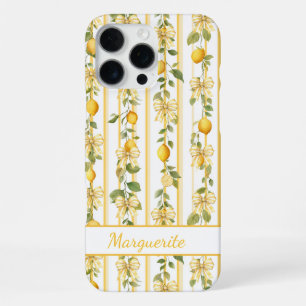 Zitronenreben mit monogrammierten Koketten-Schleif iPhone 16 Pro Max Hülle