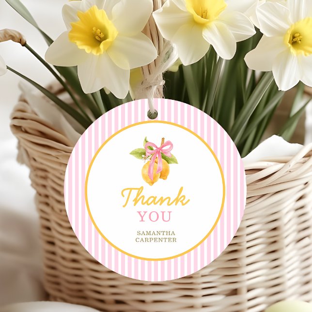 Zitronenrosa Schleifen Abschlussfeier Geschenkanhänger (Von Creator hochgeladen)