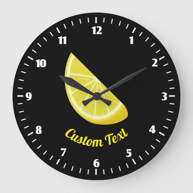 Zitronenscheibe Große Wanduhr (Vorderseite)
