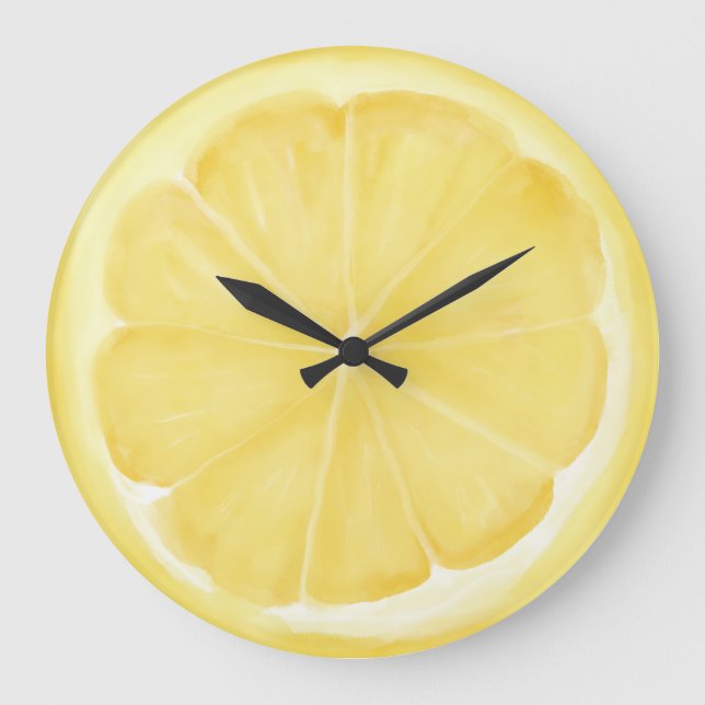 Zitronenscheibe Große Wanduhr (Vorderseite)