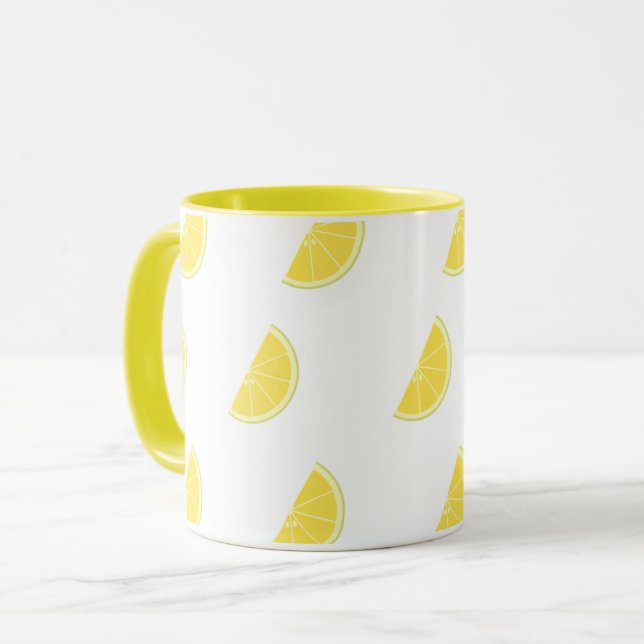Zitronenscheiben-Muster-Tasse Tasse (Vorderseite Links)