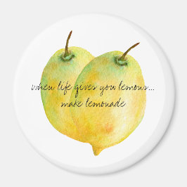 Zitronenwasserfarben-inspirierendes Zitat Magnet