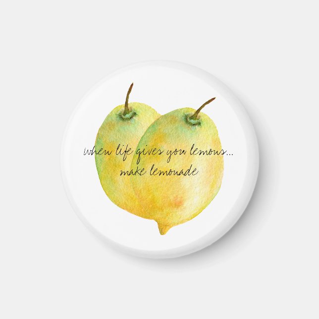 Zitronenwasserfarben-inspirierendes Zitat Magnet (Vorne)